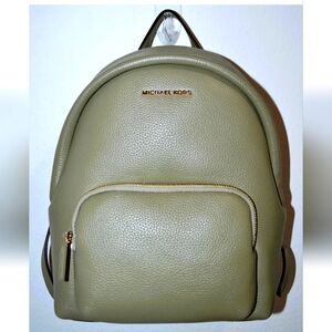Michael Kors Erin Pebbled Leather Olive Medium Size Backpack $398